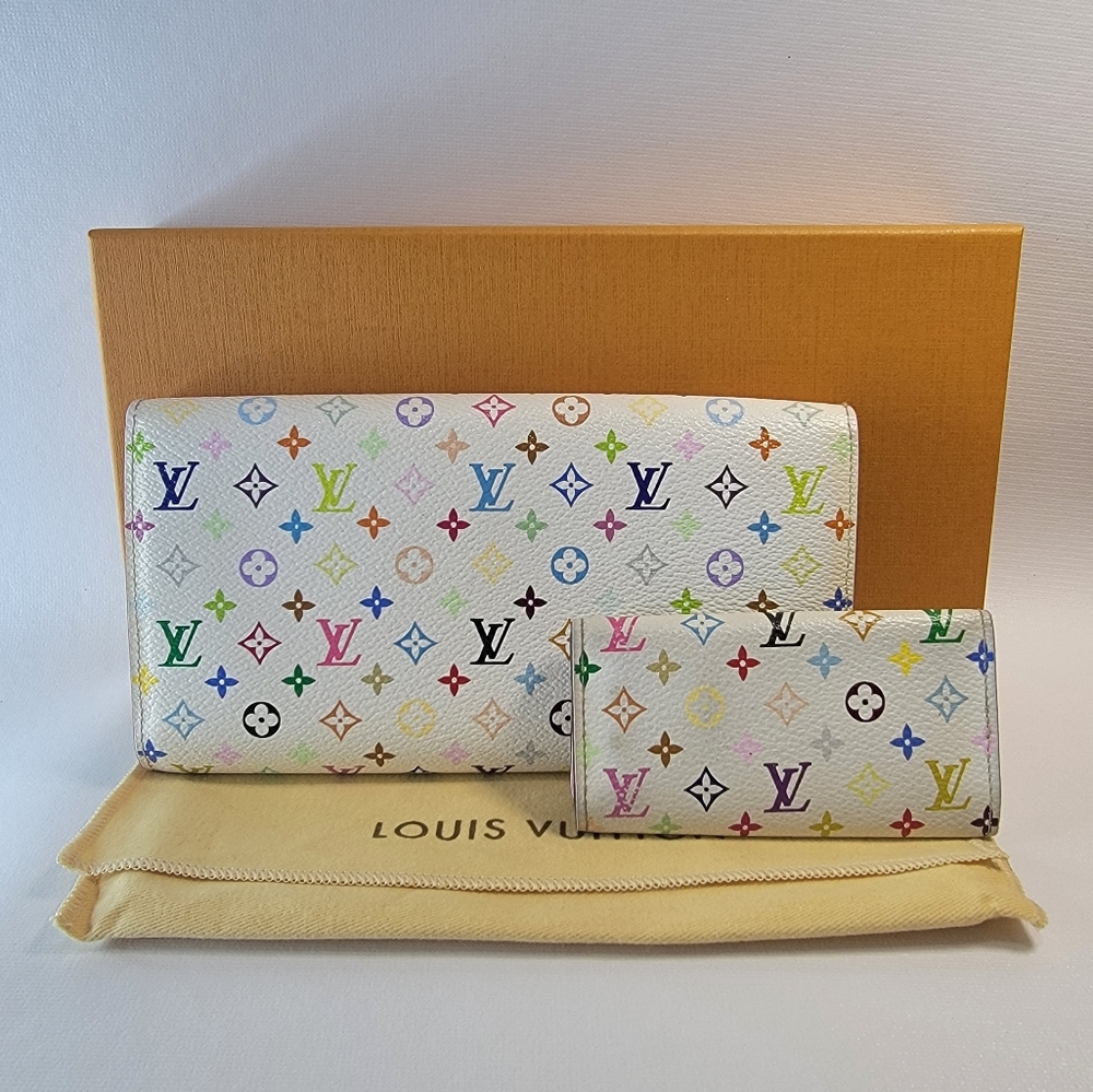 LOUIS VUITTON Murakami Sarah Wallet & 4 Ring Key-case Set. VGUC - Picture 4 of 14